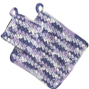 Cotton Crochet Washcloths, Dishcloths, Set of 2, Kitchen or Bath - 100% Cotton